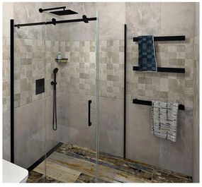 Suport pentru prosoape negru mat de montat pe perete Patron – Sapho