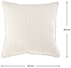 Pernă decorativă pentru copii crem cu tapițerie din catifea reiată Block – Wigiwama