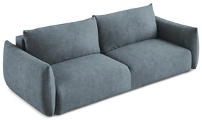 Canapea albastră extensibilă cu tapițerie din chenille 230 cm Leila – Makamii