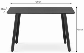Masa de sufragerie maro cu blat in decor frasin ESTE 120x80