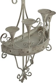 Sfesnic 10 lumanari, verde, din metal, aspect vintage, 44x21x144 cm