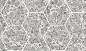 Tapet Marbled Hexagon Tiles, Grey, Rebel Walls, 5 mp / rola