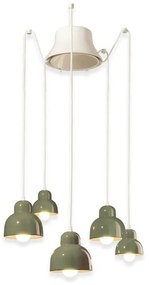 Lustra cu 5 pendule design italian realizat manual din ceramica BERIMBAU