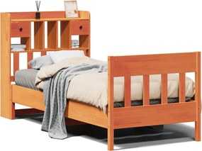vidaXL Cadru pat fără saltea, maro ceruit, 75x190 cm, lemn masiv pin