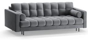 Canapea gri deschis extensibilă, cu spațiu de depozitare cu tapițerie din catifea 222 cm Bali – Cosmopolitan Design