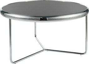 Masuta cafea SCARLET, negru/argintiu, sticla securizata/metal, 74x40 c