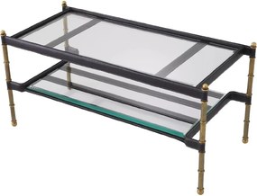 Masuta de cafea design LUX Princess, alama vintage/ negru