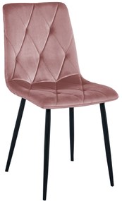 Scaun Bucatarie/Dining Fido Bej Catifea Roz