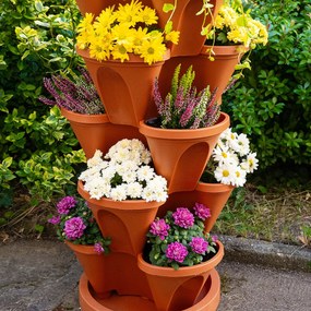 Cascadă pentru flori 4Home din 5 piese, teracotă, 5 etaje