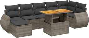 vidaXL Set canapele de grădină cu perne, 8 piese, gri, poliratan