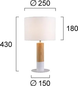 Lampă de masă CARROL 1xE27/40W/230V albă/maro