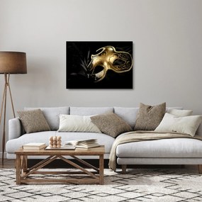 Tablou pe sticlă masca aurie (70x50 cm)