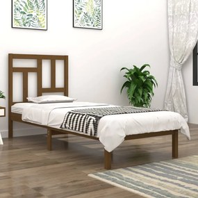 3104531 vidaXL Cadru de pat, maro miere, 90x200 cm, lemn masiv de pin