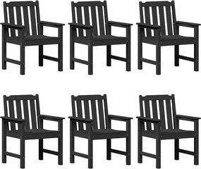 vidaXL Scaun pentru Grădină 6 pcs Negru 65.5 x 59 x 88 cm Polietilenă