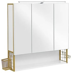 Dulap de depozitare pentru lavoar, Vasagle, Auriu, 70x16x70 cm