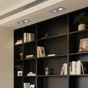 Spot încastrat rotunjit Gunmetal GU10 50mm Rotativ și înclinabil IP44 2 lumini - Alberto