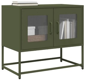 vidaXL Dulap TV, verde măsliniu, 68x39x60,5 cm, oțel laminat la rece