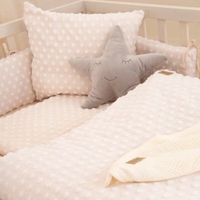 Lenjerie de pat pentru copii bej din amestec de bumbac pentru pătuț 80x80 cm Frosty Almond – Roba