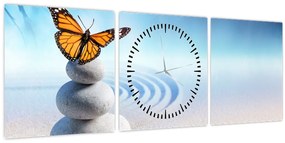 Tablou - Grădina Zen (cu ceas) (90x30 cm)