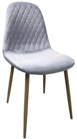 Scaun dining Abby, stil scandinav, catifea, picioare metalice, azuriu