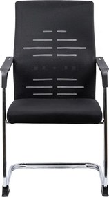 Scaun vizitator din mesh cu cadru cromat OFF 807 negru