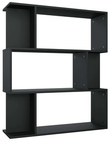 800082 vidaXL Bibliotecă/Separator cameră, negru, 80x24x96 cm, PAL