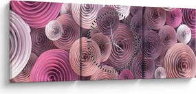 Tablou abstract a florii de trandafir (cu ceas) (90x30 cm)