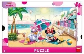 PUZZLE CU RAMA - MINNIE SI DAISY LA PLAJA (15 PIESE) - DINO (301368)