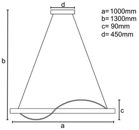 Lustră LED dimabilă pe cablu LED/70W/230V 3000-6500K + telecomandă