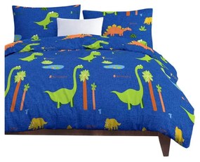 Lenjerie de pat pentru copii albastră pentru pat de o persoană 140x200 cm Dinolar – Mijolnir