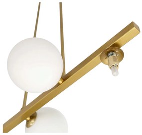 Lustră albă/aurie cu abajur din sticlă Kama – Candellux Lighting