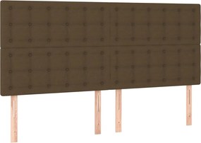 vidaXL Tăblie de pat maro închis 160x5x118/128 cm, material textil