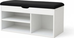 Dulap pentru pantofi cu loc de șezut TRIA, 80 x 43 x 30 cm, alb