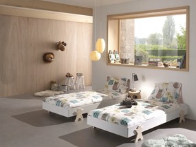 Set MODULO format din 2 Pat copii MODULO (90 x 200 cm) cu picioare Pat copii în formă de zâmbet.