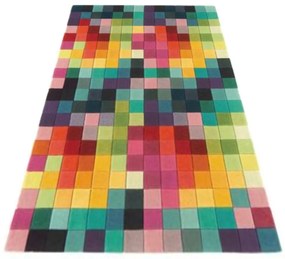 Covor Patch Bedora, 200x300 cm, 100% lana, multicolor, finisat manual