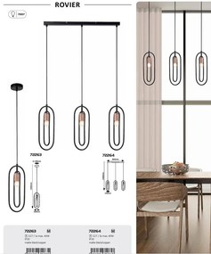 Lustra moderna cu 3 pendule Rovier