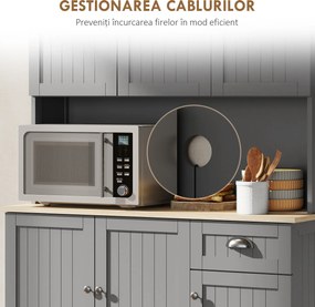 HOMCOM Dulap de Bucătărie cu Spațiu de Depozitare, 71" Alb | Aosom Romania