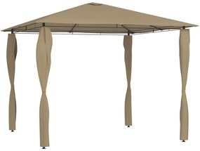 vidaXL Pavilion cu huse pentru stâlpi, gri taupe, 3x3x2,6 m, 160 g/m²