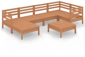 3082962 vidaXL Set mobilier de grădină, 7 piese, maro miere, lemn masiv de pin