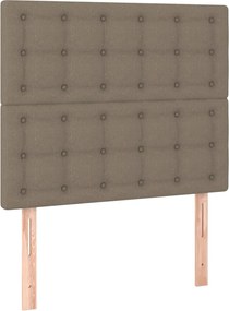 vidaXL Tăblie de pat gri taupe 90x5x118/128 cm, material textil