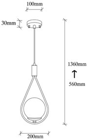 Lustră cu abajur din sticlă Sessiz – Opviq lights