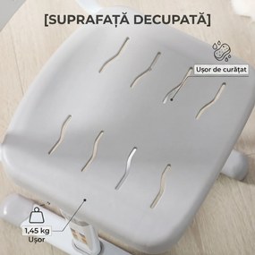 HOMCOM Set Masă și Scaun pentru Copii 6-12 ani, Reglabil pe Înălțime, cu Blat Înclinabil la 45°, 66x47x52-77 cm, Gri | Aosom Romania
