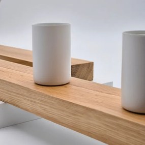 Lustră aplicată MATTE 4xE27/15W/230V alb/stejar