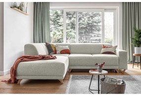 Colțar bej extensibil/cu spațiu de depozitare (cu colț pe partea stângă/în formă de ”L”) Classy Sophie – Miuform