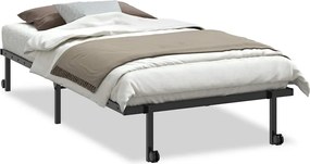 vidaXL Cadru de pat fără saltea pliabil negru 100x190 cm oțel