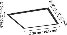 Eglo 902369 - Plafonieră LED MORADILLO, 18,8 W, 230 V, 40 x 40 cm, negru