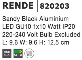 Spot aplicat directionabil RENDE negru NVL-820203