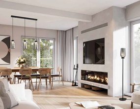Lampa de podea design modern Nora negru/ marmura neagra