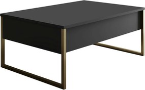 Masuta cafea Luxe, gri antracit/auriu, PAL/metal, 90x60x40 cm