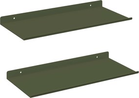 vidaXL Raft suspendat 2 pcs Verde măsliniu 40 x 18 x 2,5 cm Oțel